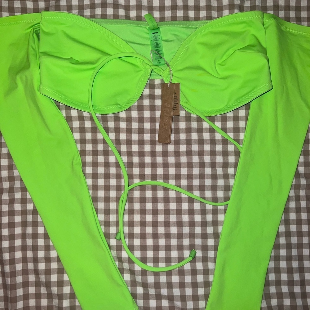 SKIMS Neon Green Long Sleeve Swim